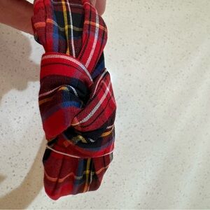 J Crew NWT Woman's Festive Holiday Tartan Plaid Knot Headband
